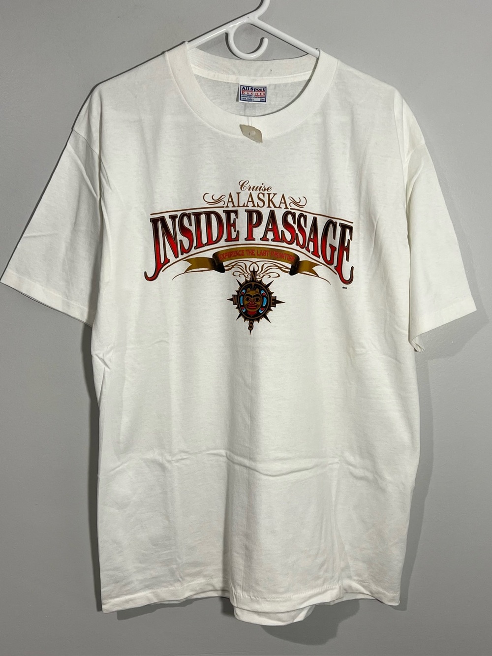 NEW Vintage Cruise Alaska Inside Passage White Single Stitch T-Shirt Mens Large